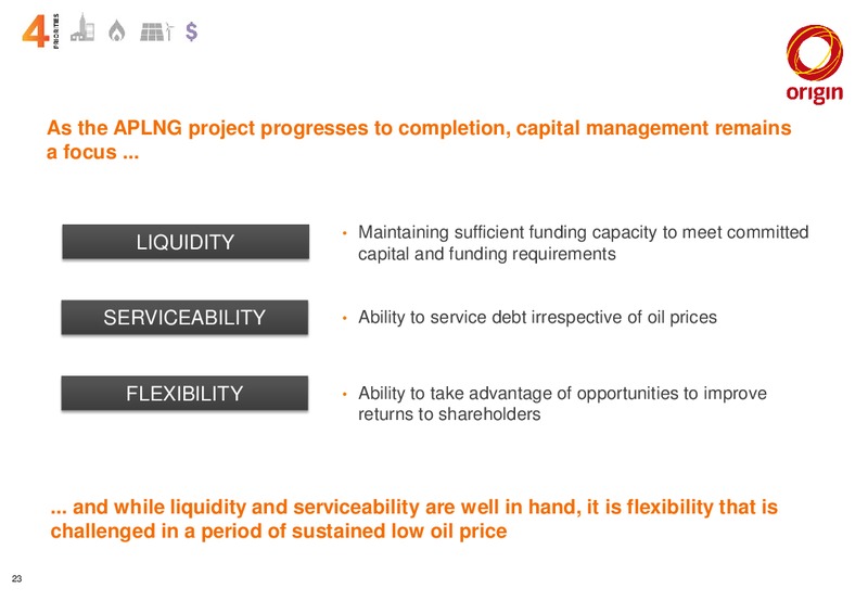 May 2015 Corporate Presentation – Origin Energy Ltd. – slide 22