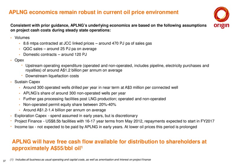 May 2015 Corporate Presentation – Origin Energy Ltd. – slide 36