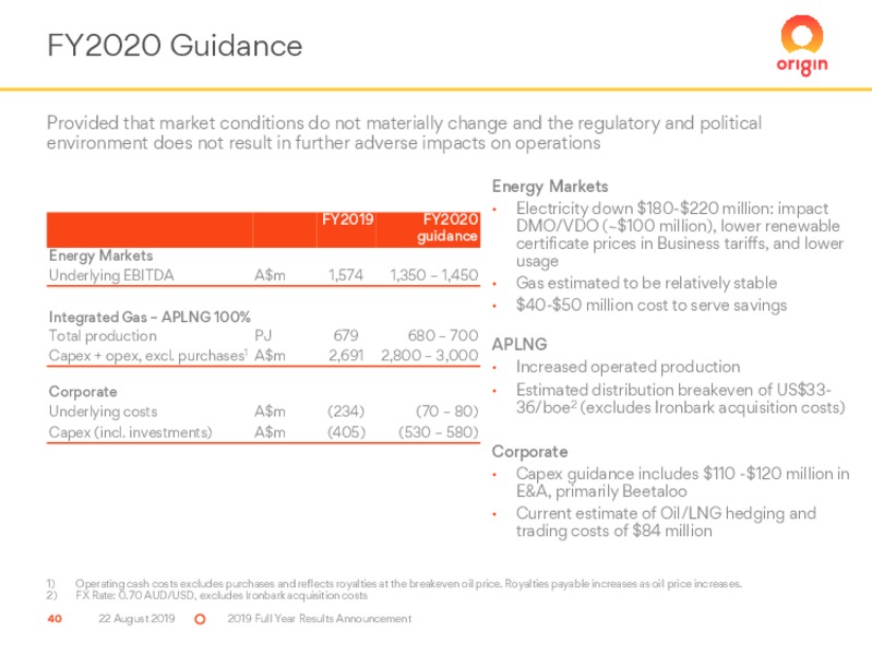 FY 2019 Results – Origin Energy Ltd. – slide 40