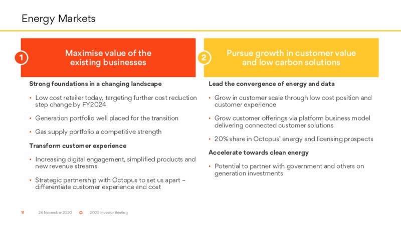 Investor Briefing   November 2020 – Origin Energy Ltd. – slide 11