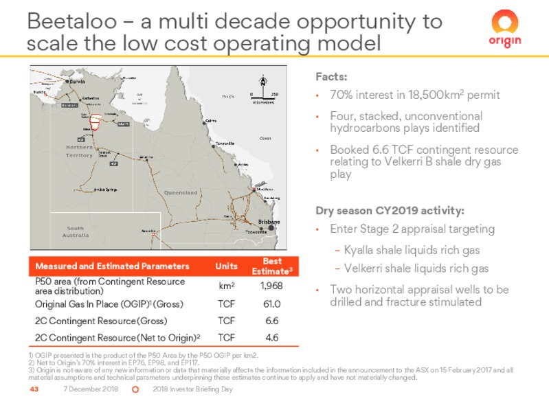 2018 Investor Briefing Day – Origin Energy Ltd. – slide 43