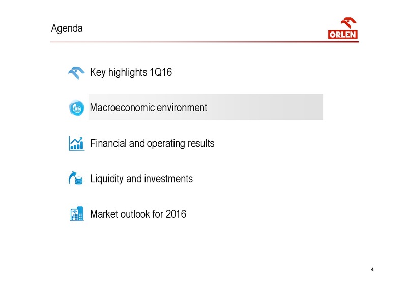 Q1 2016 Financial Results – Orlen Upstream – slide 4