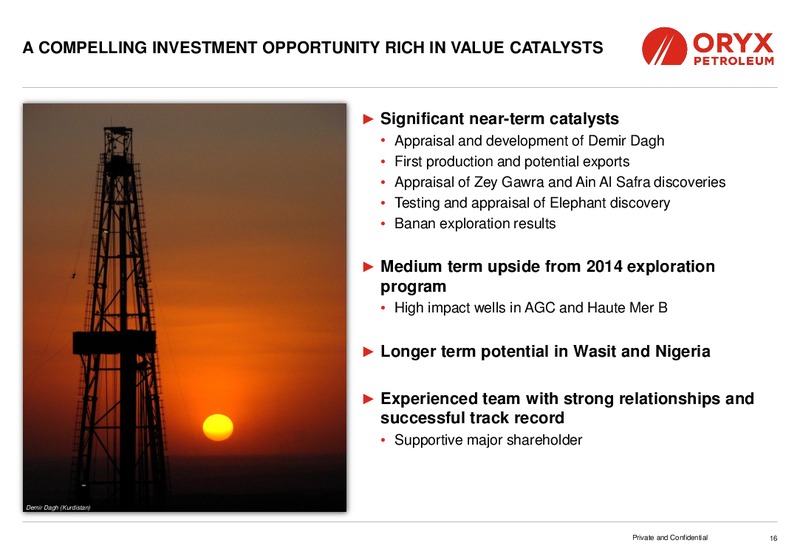 TD SECURITIES LONDON ENERGY CONFERENCE – Oryx Petroleum Corp – slide 16