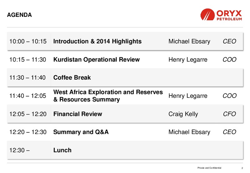Capital Markets Day – Oryx Petroleum Corp – slide 2