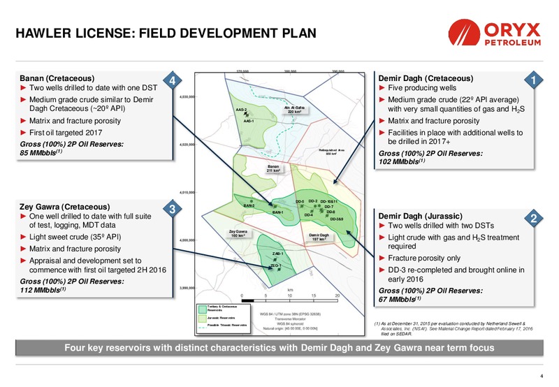May 2016 Corporate Presentation – Oryx Petroleum Corp – slide 4