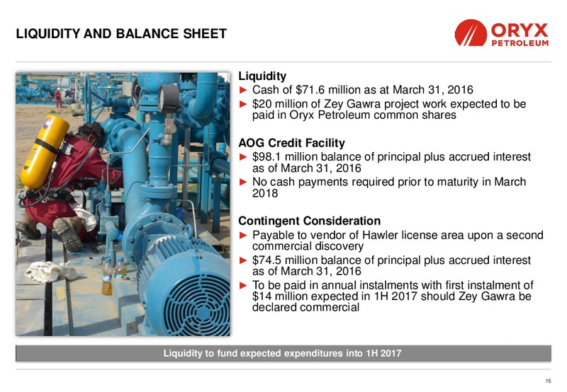 May 2016 Corporate Presentation – Oryx Petroleum Corp – slide 15