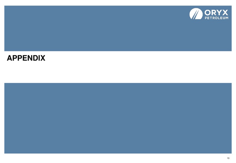 Oryx Petroleum: An upstream Leader in Africa and the Middle East – Oryx Petroleum Corp – slide 13