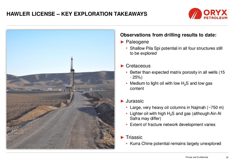 MACQUARIE OIL AND GAS EXPLORERS CONFERENCE – Oryx Petroleum Corp – slide 23