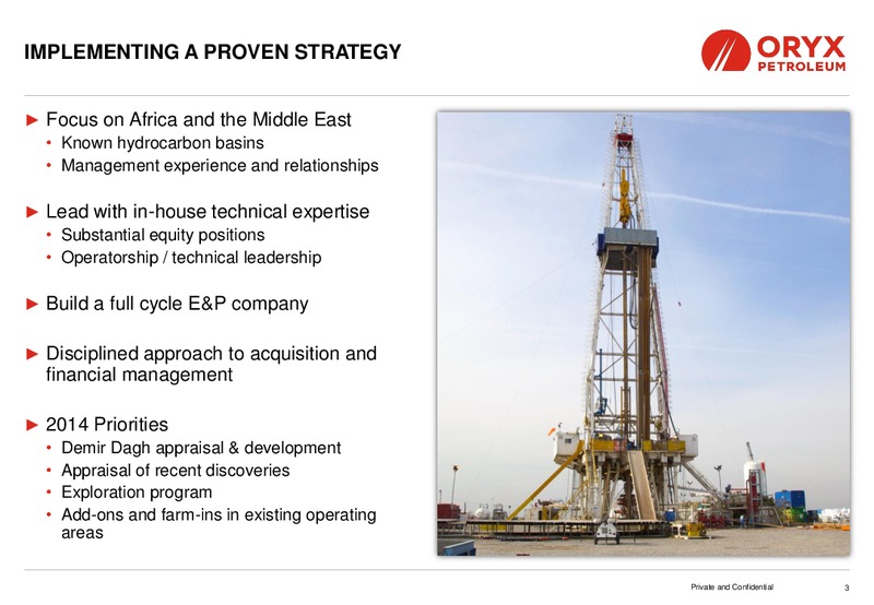 TD SECURITIES LONDON ENERGY CONFERENCE – Oryx Petroleum Corp – slide 3