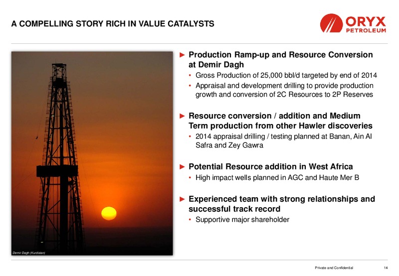ENERCOM OIL AND GAS CONFERENCE – Oryx Petroleum Corp – slide 14