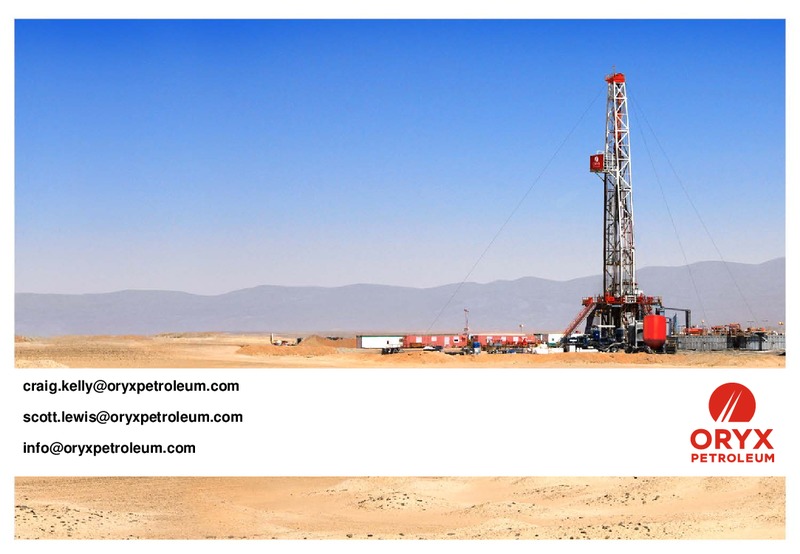 ENERCOM OIL AND GAS CONFERENCE – Oryx Petroleum Corp – slide 15