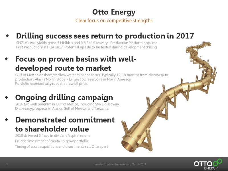 March 2017 Investor Presentation – Otto Energy Limited – slide 3