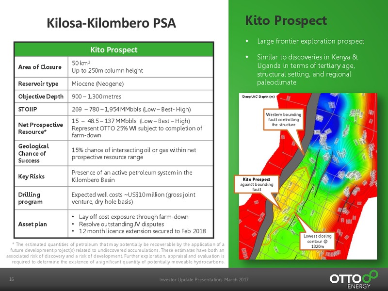 March 2017 Investor Presentation – Otto Energy Limited – slide 16