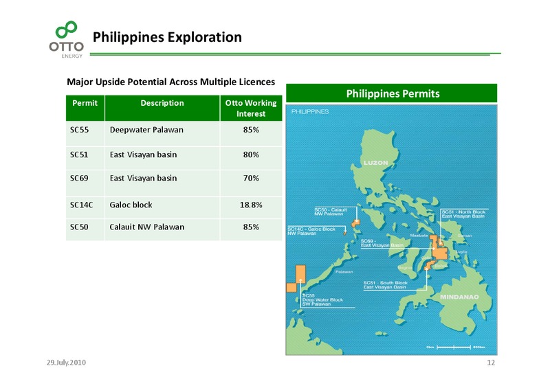 Australasian Energy Pacesetters 2010 – Otto Energy Limited – slide 11