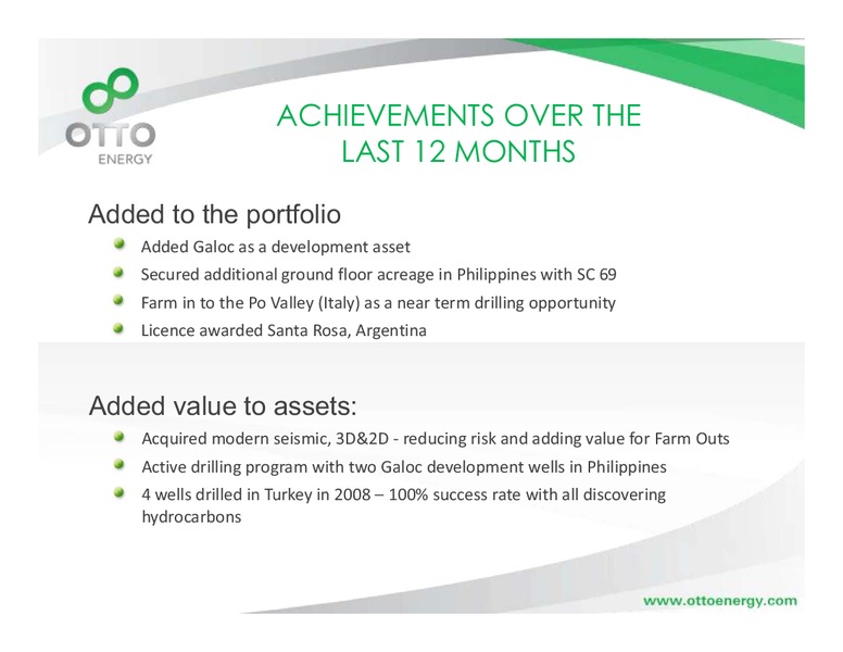 September 2008 Investor Presentation – Otto Energy Limited – slide 7