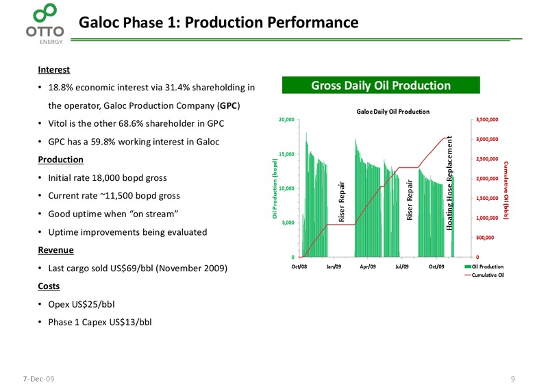 December 2009 Investor Presentation – Otto Energy Limited – slide 8