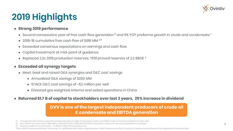 2020 Outlook and 2019 Results – Ovintiv Inc. – slide 4