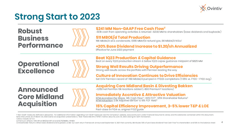 1Q 2023 Earnings Presentation – Ovintiv Inc – slide 2