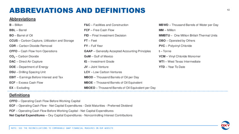 2Q 2024 Earnings Conference Call – Oxy Usa Incorporated – slide 42