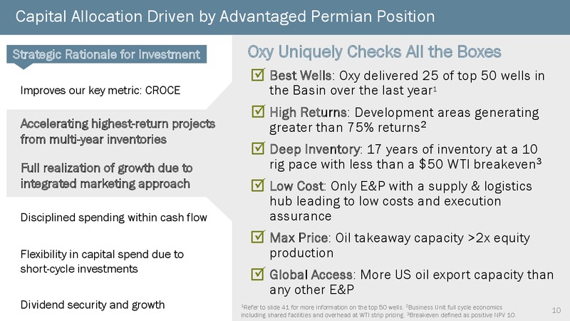 2Q 2018 Earnings Conference Call – Occidental Petroleum Corp – slide 9