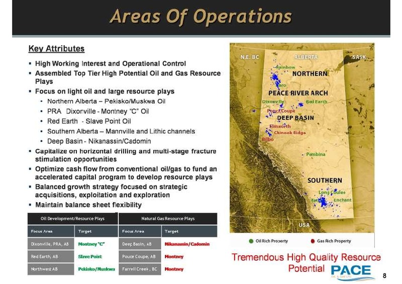 MARCH 2011 INVESTOR UPDATE – Pace Oil & Gas Ltd. – slide 8
