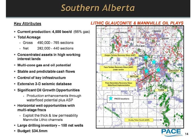MARCH 2011 INVESTOR UPDATE – Pace Oil & Gas Ltd. – slide 14