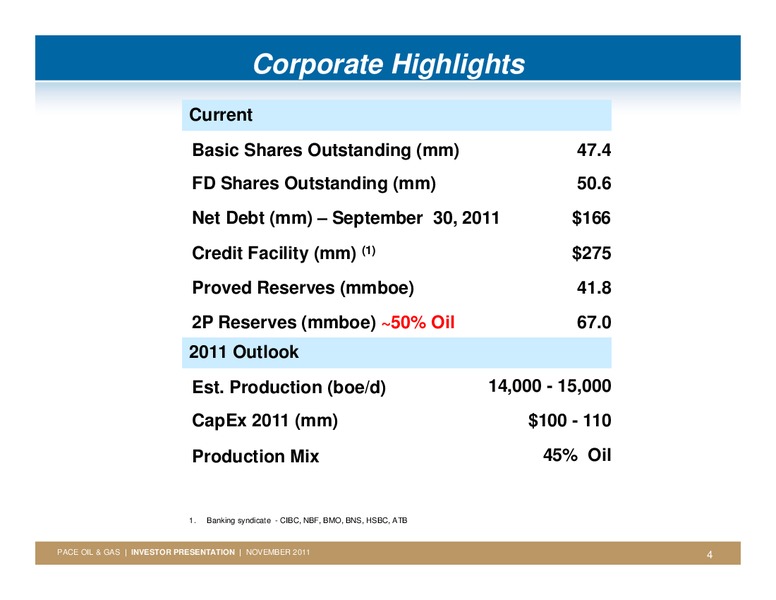FIRSTENERGY SOCIETE GENERALE ANNUAL ENERGYGROWTH CONFERENCE – Pace Oil & Gas Ltd. – slide 3
