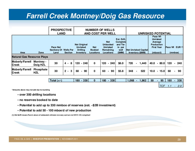 FIRSTENERGY SOCIETE GENERALE ANNUAL ENERGYGROWTH CONFERENCE – Pace Oil & Gas Ltd. – slide 28
