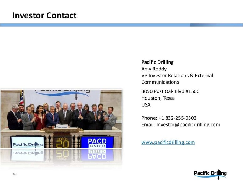 HOWARD WEILS 41ST ANNUAL ENERGY CONFERENCE – Pacific Drilling S.A. – slide 26