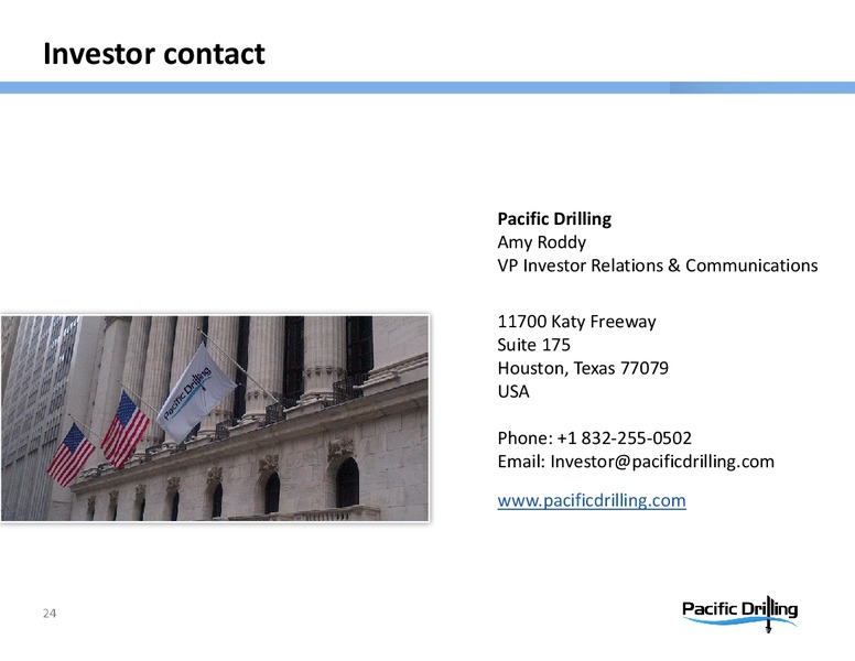 Investor Presentation – Pacific Drilling S.A. – slide 23