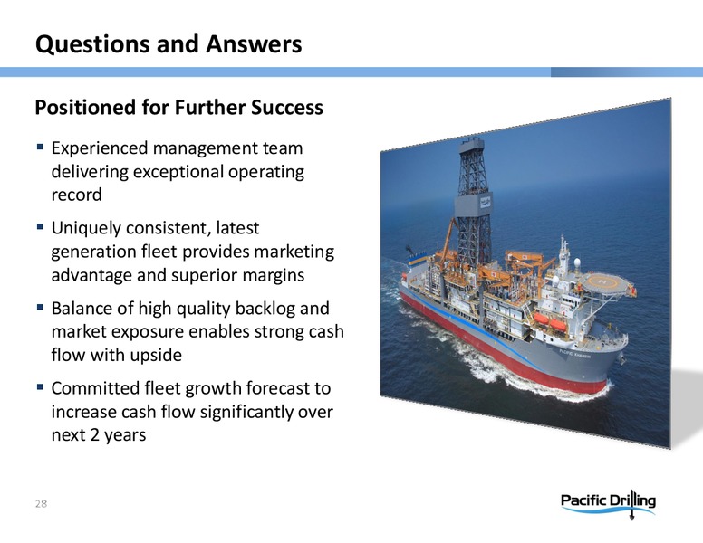 PARETO OIL & OFFSHORE CONFERENCE – Pacific Drilling S.A. – slide 27