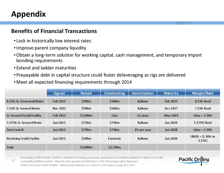 COWEN AND COMPANY ULTIMATE ENERGY CONFERENCE – Pacific Drilling S.A. – slide 26