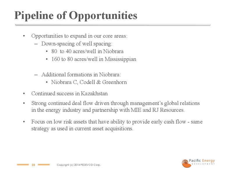 COMPANY PRESENTATION – PACIFIC ENERGY DEVELOPMENT – slide 21