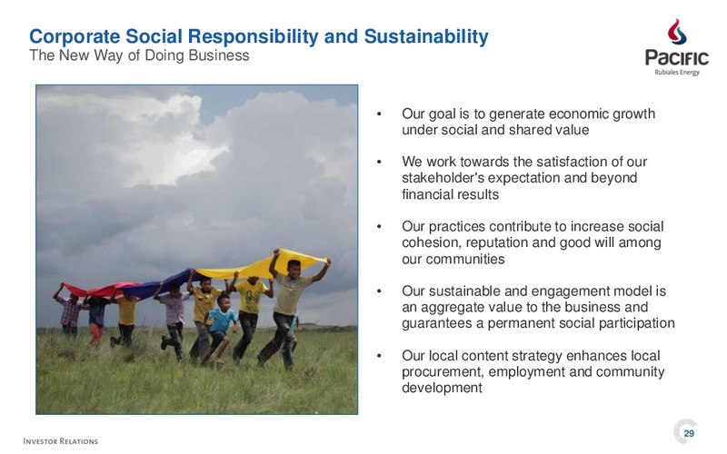 INVESTOR PRESENTATION – Pacific Rubiales Energy Corp. – slide 29