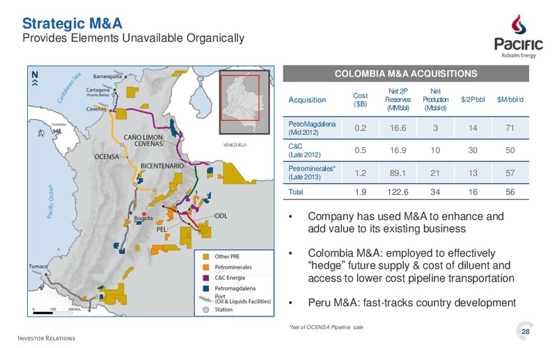 Investor Presentation – Pacific Rubiales Energy Corp. – slide 28