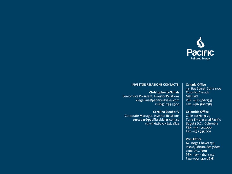 Q1 2012 EARNINGS CALL – Pacific Rubiales Energy Corp. – slide 33