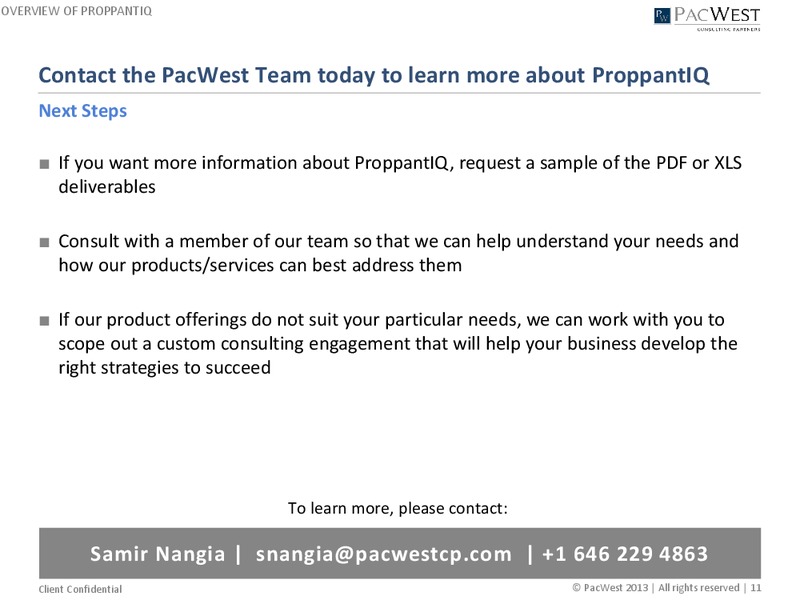 Proppant Market Analysis – Pacwest – slide 11