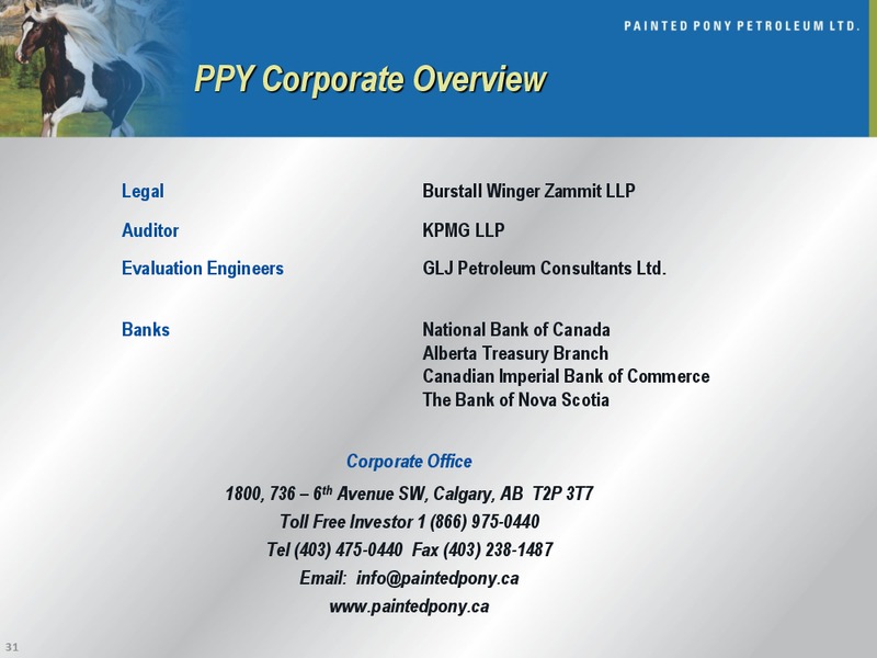 CORPORATE PRESENTATION – Painted Pony Petroleum Ltd – slide 31