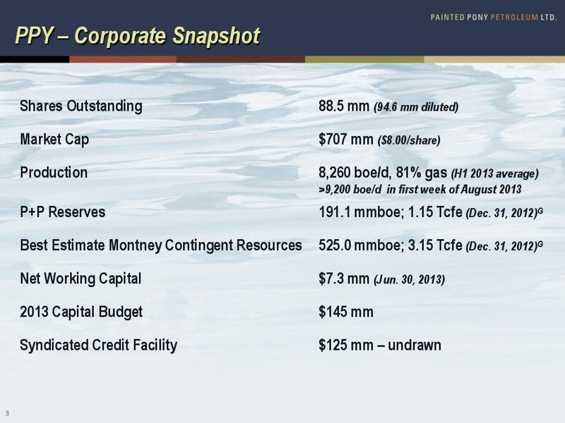 OCTOBER 2013 CORPORATE PRESENTATION – Painted Pony Petroleum Ltd – slide 3