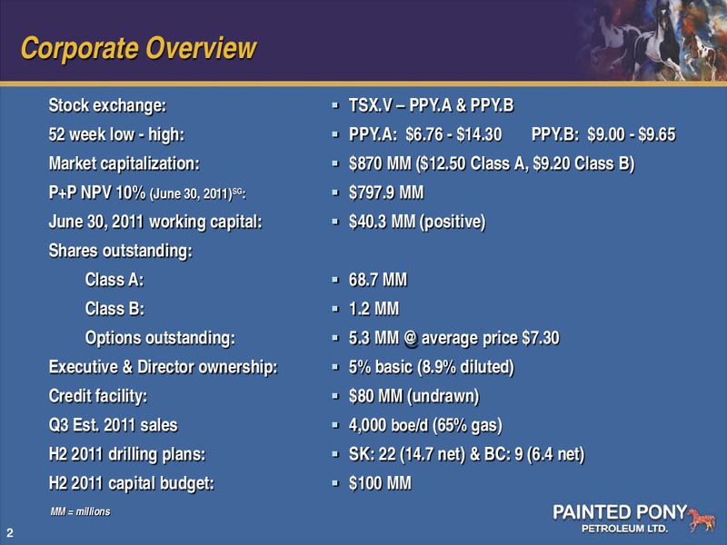 FIRSTENERGY SOCIETE GENERALE ANNUAL ENERGYGROWTH CONFERENCE – Painted Pony Petroleum Ltd – slide 2