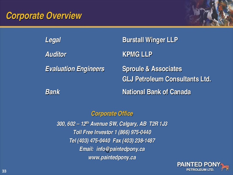 FIRSTENERGY SOCIETE GENERALE ANNUAL ENERGYGROWTH CONFERENCE – Painted Pony Petroleum Ltd – slide 32