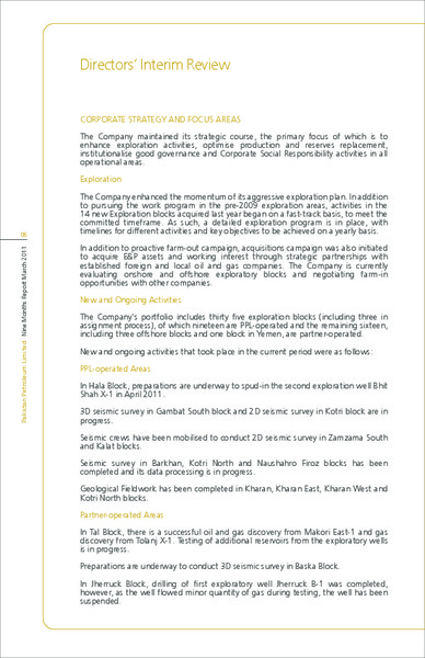 Q3 2011 EARNINGS CALL – Pakistan Petroleum Ltd – slide 8