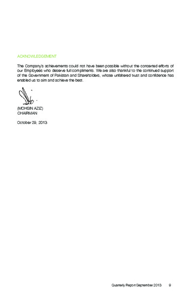 QUARTERLY REPORT – Pakistan Petroleum Ltd – slide 11