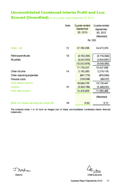 QUARTERLY REPORT – Pakistan Petroleum Ltd – slide 13