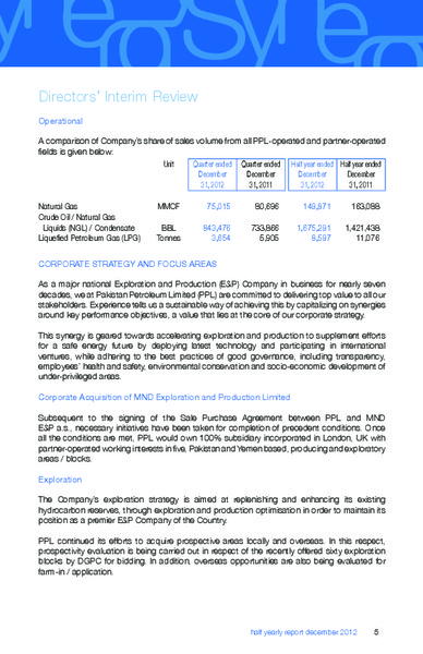 HALF YEARLY REPORT – Pakistan Petroleum Ltd – slide 7