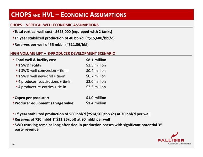 CORPORATE PRESENTATION – Palliser Oil and Gas Corp. – slide 12