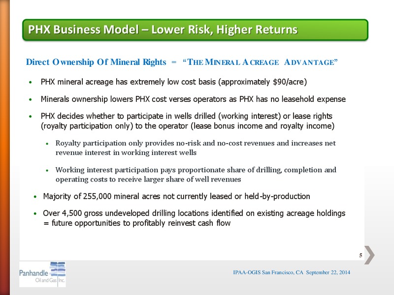 IPAA OGIS SAN FRANCISCO CA – Panhandle Oil and Gas Inc. – slide 4