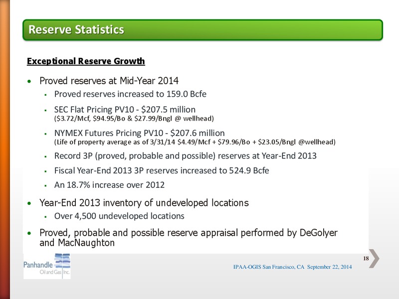 IPAA OGIS SAN FRANCISCO CA – Panhandle Oil and Gas Inc. – slide 17