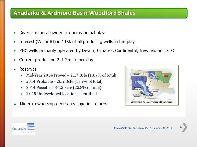 IPAA OGIS SAN FRANCISCO CA – Panhandle Oil and Gas Inc. – slide 30
