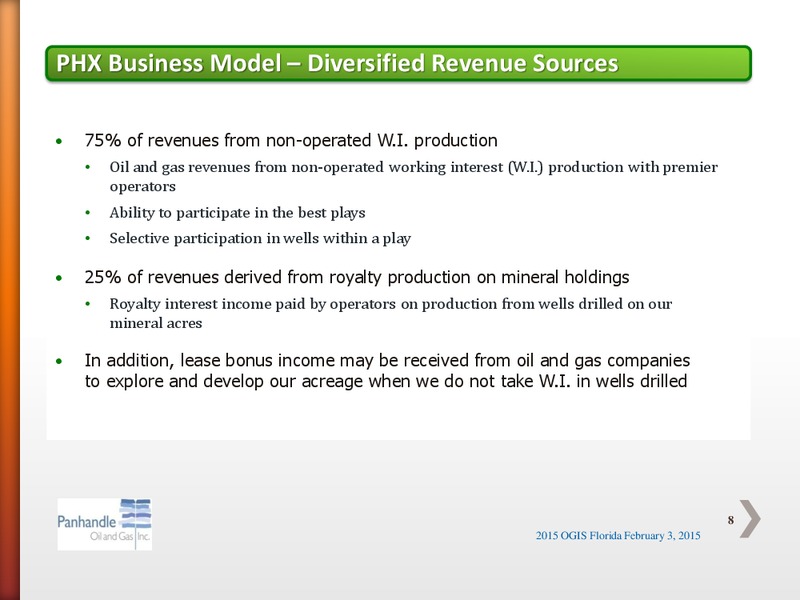 FEBRUARY 2015 OGIS – Panhandle Oil and Gas Inc. – slide 7